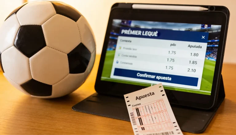 Estadio de fútbol con césped verde impecable y un balón de la Premier League en primer plano