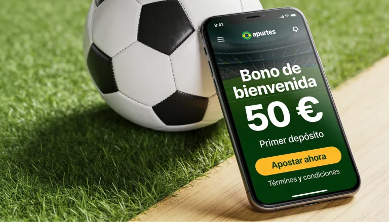 Smartphone mostrando pantalla con campo de fútbol verde