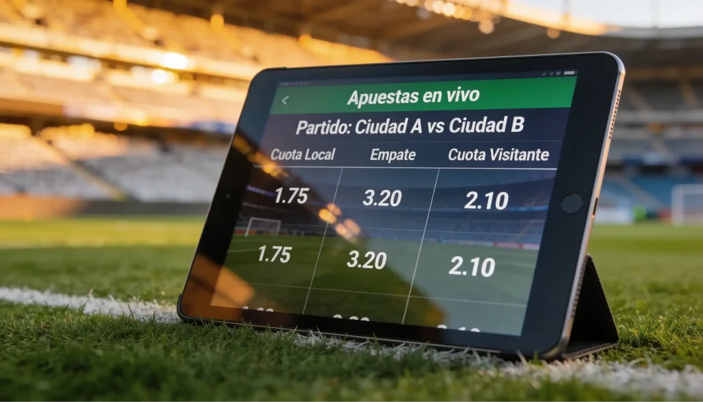 Balón de fútbol sobre césped con red de portería al fondo