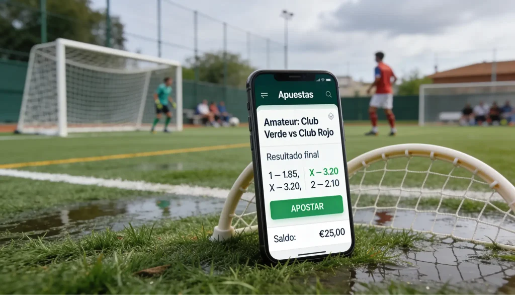 Campo de fútbol amateur con porterías y césped natural